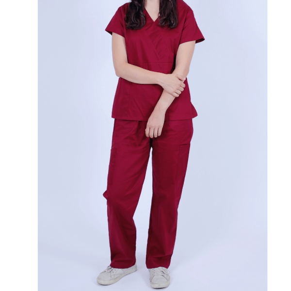 Scrub, Surgical, Medical Uniform for Woman Red Wine Color